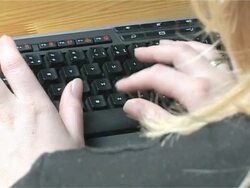 Typing on keyboard Stock Footage