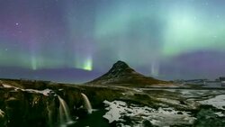 Time-lapse: Northern Light Aurora Borealis Vatnajokull Glacier Jokulsarlon lagoon Iceland Stock Footage