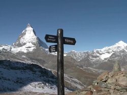 Sign pole at Matterhorn Stock Footage