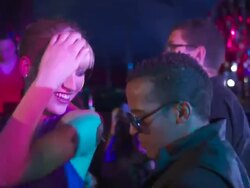HD: Multi-ethnic Couple Dancing At Night Club Stock Footage