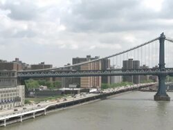 WS View of Manhattan bridge / New York, New York, United States Stock Footage