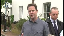 Nick Clegg statement on talks outside his house News Clip