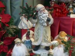 MS View of rotating santa claus toy / Rothenburg o.d. Tauber, Bavaria, Germany Stock Footage