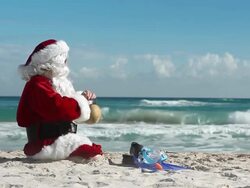 Crazy Santa Beach Stock Footage