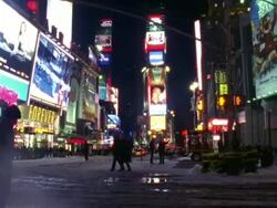 MS TU Shot of steam rising from sewer to Times Square / New York, United States  Stock Footage