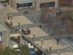 MS AERIAL Shot of Duke University / North Carolina, United States Stock Footage