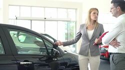 Buying new car, 4k. Stock Footage