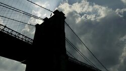 BK Bridge Establishing Silhouette Stock Footage