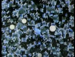 ZI many blue rectangle shaped crystals against black Stock Footage