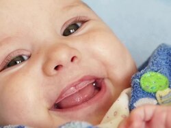 Cute baby in slow motion Stock Footage