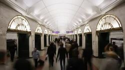 Russia, Saint Petersburg, Metro system - Time lapse Stock Footage
