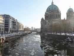 Berlin Cathedral in winter Stock Footage