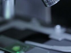 HD : Scientist using microscope Stock Footage