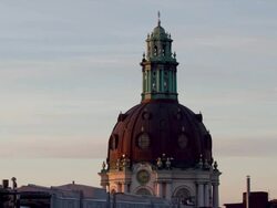 MS T/L Shot of Gustav Vasa Church / Stockholm, Stockholm, Sweden Stock Footage