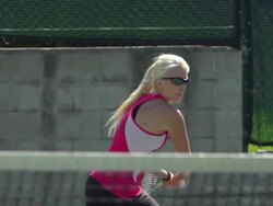 Women playing tennis. - Super Slow Motion - filmed at 240 fps Stock Footage