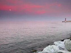 Sea after sunset Stock Footage