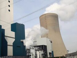 Power line and coal plant Stock Footage