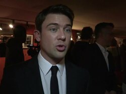 INTERVIEW: Owen Sheers on positive reception of his poetry at the Resistance: UK Premiere at London England. (Footage by WireImage Video/Getty Images Entertainment Video) Stock Footage