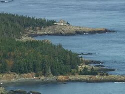 WS ARIEAL View of Houses on sea coast / Maine, United States Stock Footage