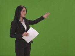 HD: Female Weathercaster Giving Weather Report Stock Footage