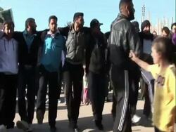 Demonstration in Syria and funeral Stock Footage