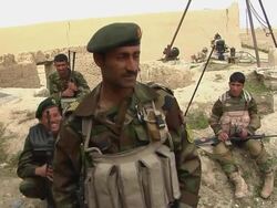 MS PAN Soldiers having discussion / Afghanistan. Stock Footage