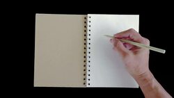 Hands writing 'Hello'on the paper Stock Footage