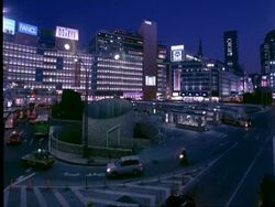 WA T/L view of traffic from in front of Shinjuku station, Odakyu side, Tokyo, Japan Stock Footage