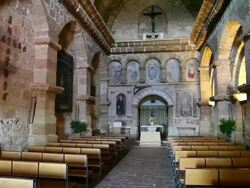 Agrigento, interior view of the church of Saint Nicolas, 13th century Stock Footage