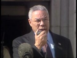 Powell pays tribute to embassy staff News Clip
