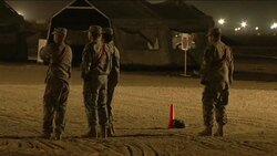 US troops arrive at Kuwait camp after Iraq withdrawal News Clip