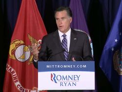 Mitt Rodsmney campaigns with veterans Stock Footage
