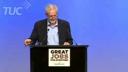Jeremy Corbyn speaking to TUC Conference News Clip