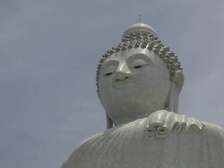 Block Shot Big Buddha Phuket Thailand Stock Footage
