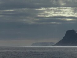 WS, PAN, Ocean and Graham Bell Island, Franz Josef Land, Russia Stock Footage