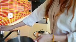Beautiful chef preparing vegetables for organic salad Stock Footage