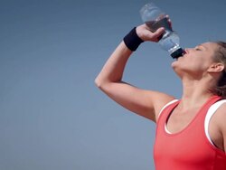 Jogging at the beach Stock Footage