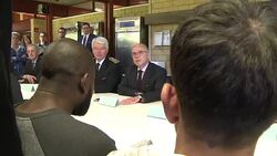 CLEAN : French Interior Minister visits migrant reception centre News Clip