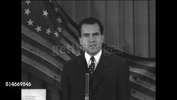 VP Richard M Nixon remarks filmed at 'New Glory for Old Glory' American flag exhibit in NYC News Clip