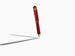 Red Ballpoint Pen Writing Render Stock Footage