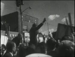 U.S. Republican President-elect Richard M. Nixon waves to cheering crowds during a campaign stop in 1968. Stock Footage