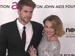 Miley Cyrus at Elton John Aids Foundation Celebrates 20th Annual Academy Awards Viewing Party Stock Footage