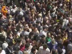 Kanamara Matsuri attracting a lot of visitors Stock Footage