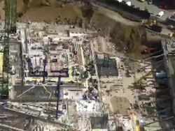 Aerials US Embassy construction site in Nine Elms News Clip