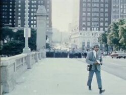 National Guard controls protesters at DNC Stock Footage