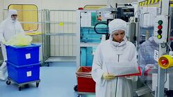 QC at factory for the production of medical equipment Stock Footage