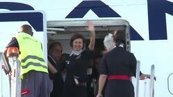 CLEAN: Olympic flag arrives in Rio, host of 2016 Games News Clip