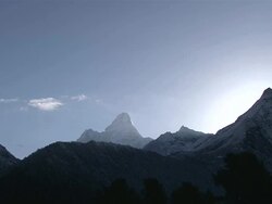 WS View of Mount Ama Dablam at morning / Tashinga, Khumbu Region, Nepal Stock Footage