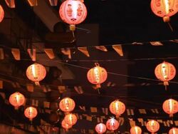 Chinese New Year lantern decorations. Stock Footage