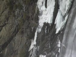 CU PAN Shot of Montmorency Falls / Quebec, Canada Stock Footage